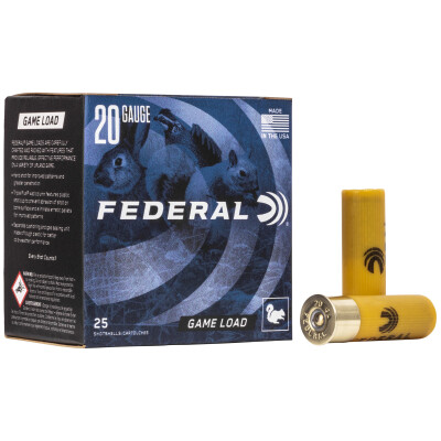 Federal Game-Shok 20 Gauge Shotshell 25 Rounds 2 3/4" #8 Lead 7/8 Ounce H2008