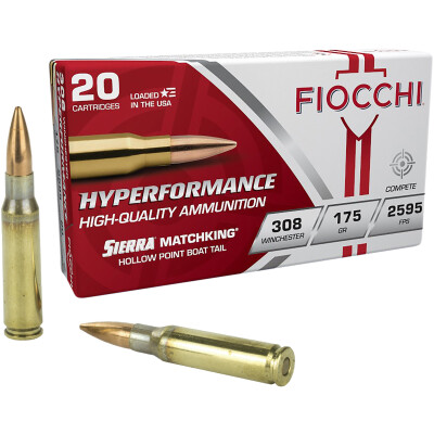 Fiocchi Exacta Match .308 Win Ammo 175 Grain Sierra MatchKing BTHP 200 Rounds