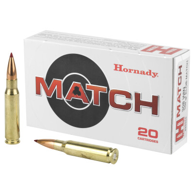 Hornady Match .308 Winchester Ammunition 20 Rounds ELD Match 168 Grain
