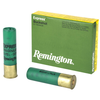 Remington Express Buckshot 12 Gauge Shotshell 5 Rounds 3 1/2" 00 Lead Buck 18 Pellets