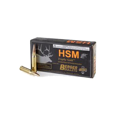 HSM Trophy Gold .308 Winchester Ammuniton 20 Rounds Berger VLD 168 Grains BER308168VLD
