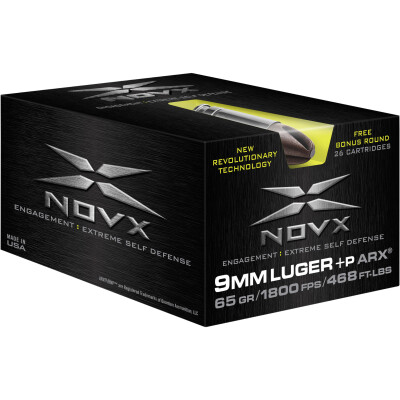 NovX Engagement 9mm Luger +P Ammunition 26 Rounds ARX Poly/Copper 65 Grains 9ARXPSS26