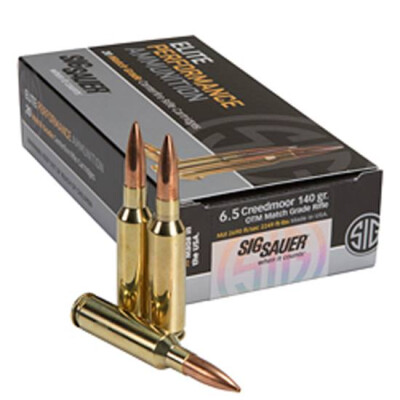 Sig Sauer Elite Match 6.5 Creedmoor Ammunition 20 Rounds OTM 140 Grains E65CM1-20