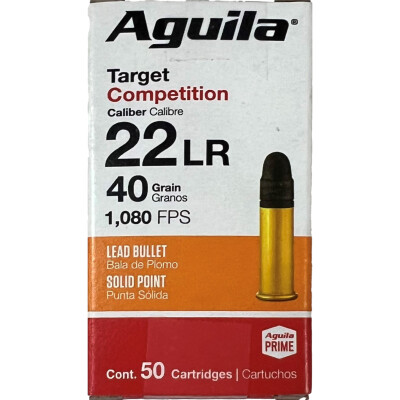 Aguila Target Competition .22 Long Rifle Ammunition 50 Rounds LRN 40 Grain