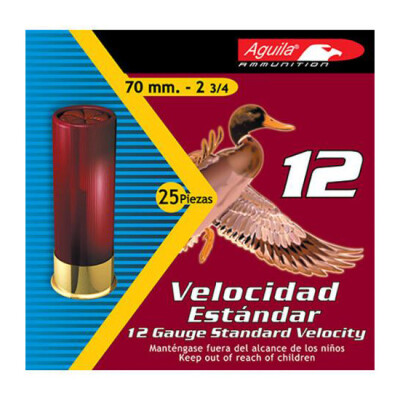 Aguila Standard Velocity Field 12 Gauge Shotshell 2 3/4" Length #7.5 Lead Shot 1 1/8 Ounce 1200fps