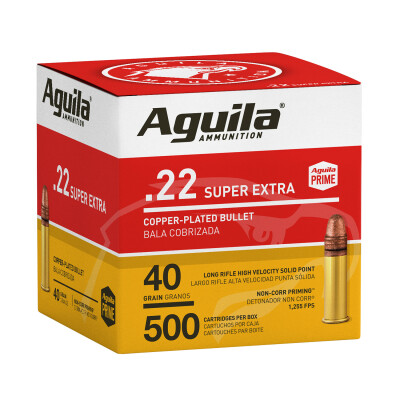Aguila Super Extra .22 Long Rifle Ammunition 500 Rounds CPSP 40 Grain