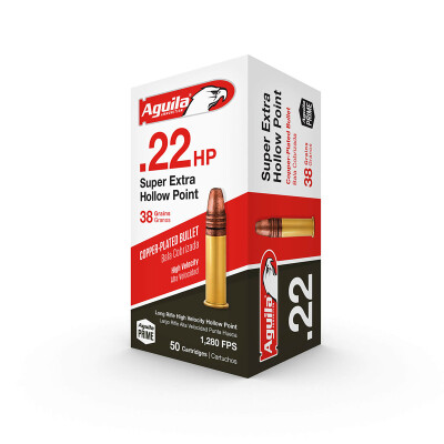 Aguila Super Extra .22 LR Ammunition 38 Grain CP HP 1280 fps 50 Round Box