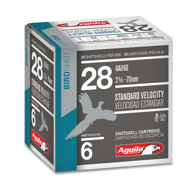 Aguila Standard Velocity 28 Gauge Ammo 2-3/4" Shell 1 oz #6 Shot 1200fps