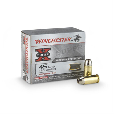 Winchester Super X Silvertip .45 ACP Ammunition 20 Rounds 185 Grain