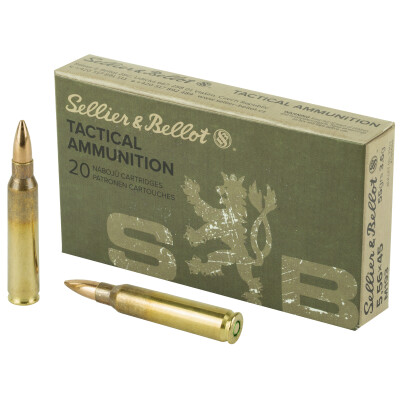 Sellier & Bellot 5.56 NATO Ammunition 1,000 Rounds 55 Grain M193 Full Metal Jacket SB556A