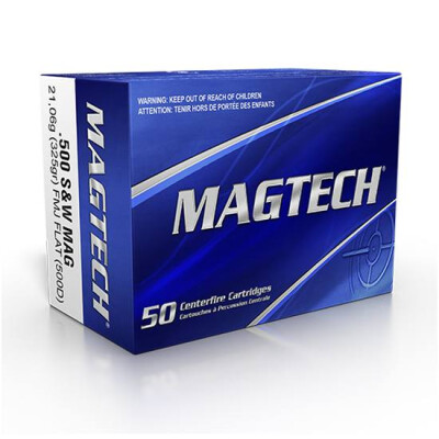 Magtech .500 S&W Ammunition 500 Rounds FMJ - Flat 325 Grains 500D
