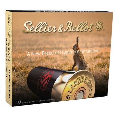 Sellier & Bellot Buckshot 12 Gauge Shotshell 10 Rounds 2 3/4" #1 Buck 12 Pellets 1 1/8 Ounce