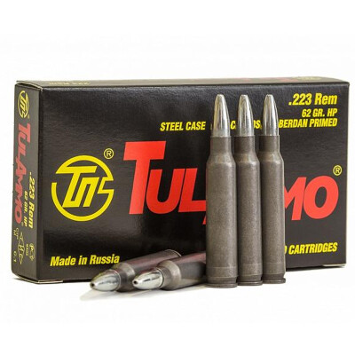 TulAmmo .223 Remington Ammunition, 20 Rounds, Steel Case HP, 62 Grains