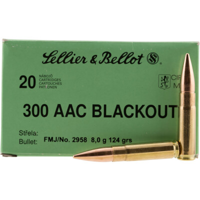 Sellier & Bellot .300 Blackout Ammunition 20 Rounds FMJ 124 Grains SB300BLKA