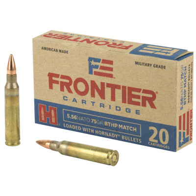 Hornady Frontier 5.56 NATO Ammunition 20 Rounds BTHP Match 75 Grain