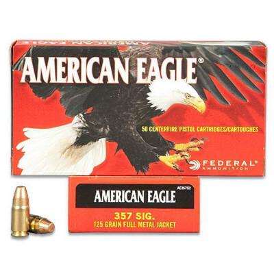 Federal American Eagle .357 SIG Ammunition 50 Rounds FMJ 125 Grain
