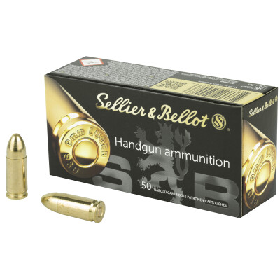 Sellier & Bellot 9mm Luger Ammunition 50 Rounds FMJ 115 Grain 