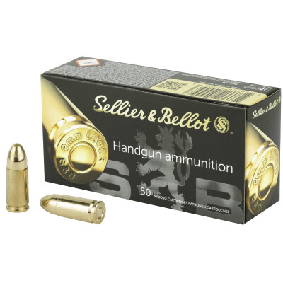 Sellier & Bellot 9mm Luger Ammunition 50 Rounds FMJ 124 Grain