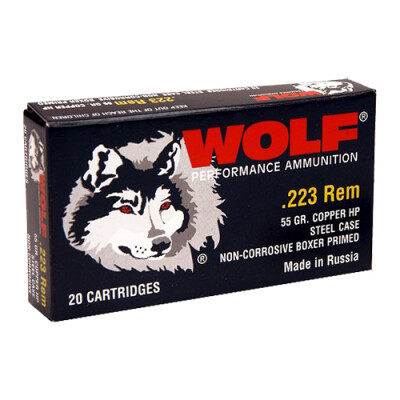 Wolf Polyformance .223 Remington Ammunition 500 Rounds JHP 55 Grain Steel Cased