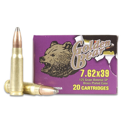 Golden Bear 7.62x39mm Ammunition 500 Rounds SP 125 Grains AG762SP