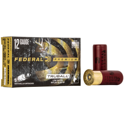 Federal Vital-Shok 12 Gauge Shotshell Five Rounds Low Recoil 2 3/4" 1oz. Rifled HP Slug 1,300 Feet Per Second