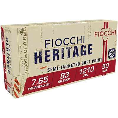 Fiocchi Classic .30 Luger Ammunition 50 Rounds Jacketed Soft Point 93 Grains 765B