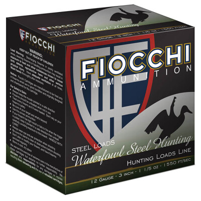 Fiocchi 12 Gauge Shotshell 25 Rounds 3 1/2" #2 Steel Shot 1 3/8 oz