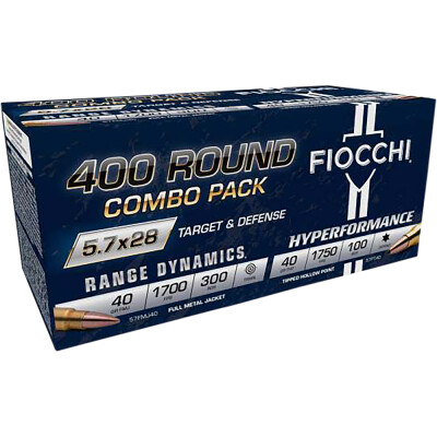 Fiocchi Hyperformance Combo 5.7x28 Ammunition 400 Rounds THP/FMJ 40 Grain
