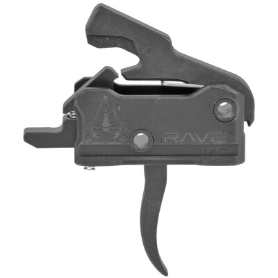 RISE Armament Rave 140 Curved High Performance Drop In Trigger For AR-15 With Anti Rotation Pins Black