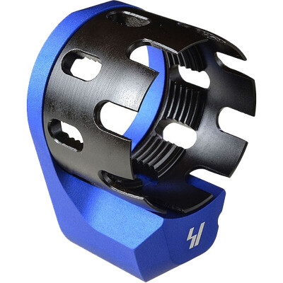 Strike Industries AR-15 Enhanced Castle Nut and Extended Endplate Blue SI-AR-ECN&EEP-BLU