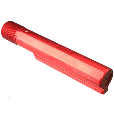 Strike Industries AR-15 Mil-Spec Advanced Receiver Extension 7 Position Buffer Tube Aluminum Red SI-AR-ARE-T7-RED