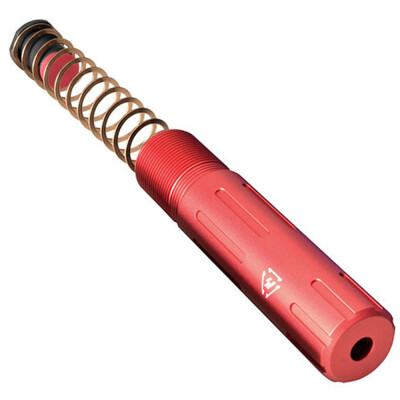 Strike Industries Pistol Buffer Tube QD Connection Flat Wire Spring 7075-T6 Aluminum Red SI-AR-SPRE-SLICK-RED