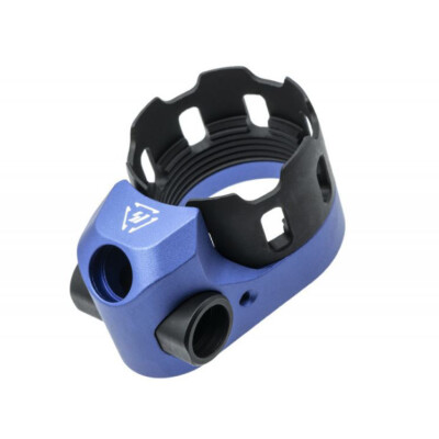 Strike Industries TRIBUS Enhanced Castle Nut & Extended End Plate Blue SI-AR-TRIBUS-BLU