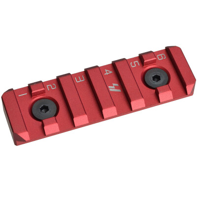 Strike Industries LINK Rail Section 6 Slots KeyMod And M-LOK Aluminum Red SI-LINK-RS-6-RED