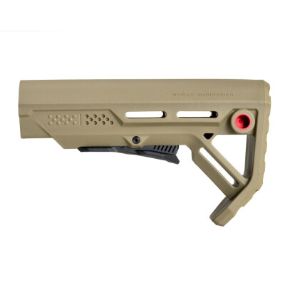 Strike Industries AR MOD1 Stock Mil-Spec FDE With Red QD Cups SI-STRIKE-ES-MOD1FDE-RED