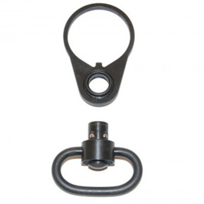 Guntec AR-15 Endplate for QD Single Point Sling Adapter with Swivel Steel Black
