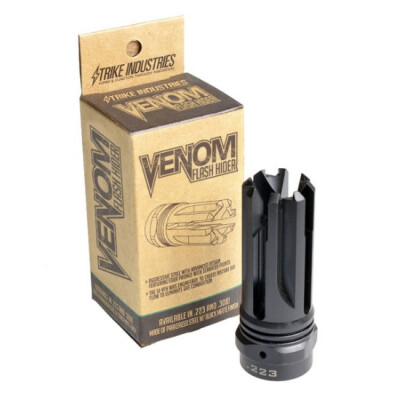 Strike Industries AR-15 Venom Flash Hider .223/5.56 1/2x28 Steel Matte Black SI-VENOM-FH-223/5.56