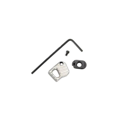 Battle Arms Development Enhanced Modular Magazine Release Medium Anodized CLEAR/SILVER Billet 7075-T6 Aluminum