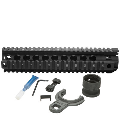 Bravo Company Manufacturing QRF-10 AR-15 Picatinny Free Float Quad Rail Hand Guard 10" Aluminum Hard Coat Anodized Matte Black