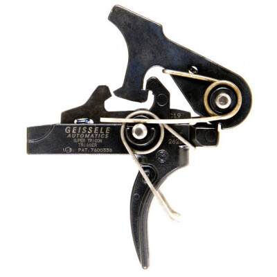 Geissele Automatics AR-15/AR-10 Super Tricon Trigger 2 Stage Tricon Trigger Bow Standard Mil-Spec Pin Matte Black