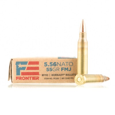 Hornady Frontier 5.56 NATO Ammunition 500 Rounds FMJ M193 55 Grains