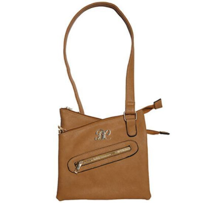 Bulldog Cases Cross Body Purse 9.5x9.5x1.5 Leather Tan BDP030