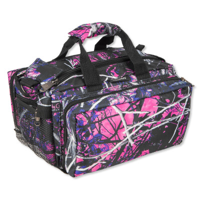 Bulldog Tactical Deluxe Range Bag, 13"x7"x7", Nylon, Pink Muddy Girl Camo