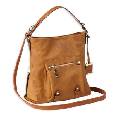 Bulldog Cases ANNA Hobo Style Purse With Conceal Carry Holster; Cognac Color