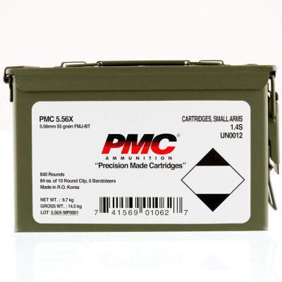 PMC 5.56 NATO Ammunition 840 Rounds FMJBT 55 Grain in Ammo Can