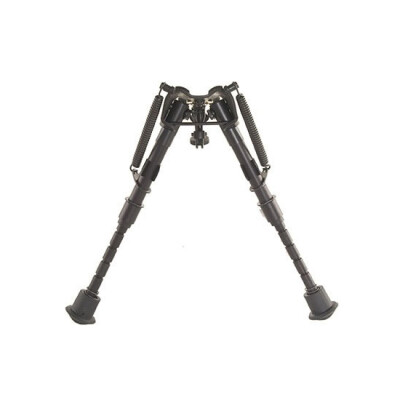 Harris Ultra-light Bench Rest Bipod Notched Legs Sling Swivel Stud Mount 6" to 9" Telescoping/Folding Legs Aluminum Matte Black 1A2-BRM 
