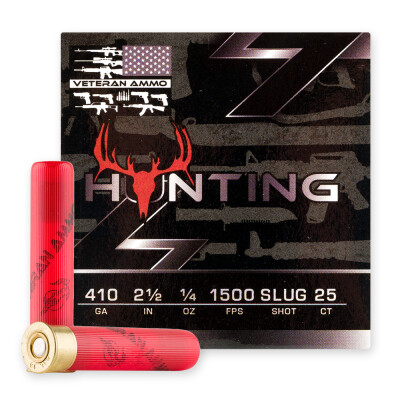 Veteran Ammo Hunting .410 Ammunition 500 Rounds 2-1/2" Rifled Slug 1/4oz