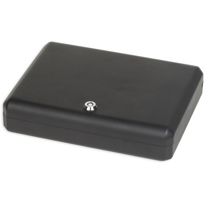 Bulldog Cases Large Pesonal Safe With Key Lock & Security Cable Black Exterior Size 11" X 8.5" X 2.25"