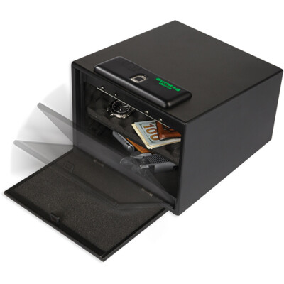 Bulldog Biometric Fingerprint Pistol Vault Magnum with Shelf Black