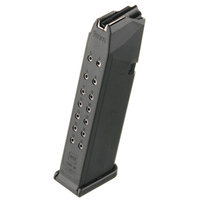 GLOCK 17 9mm Factory Magazine 17 Rounds Polymer Black MF17017